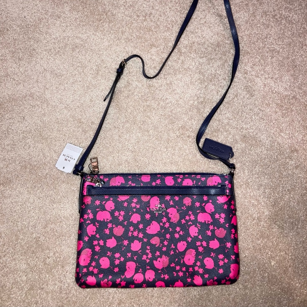 Coach Purse - Hot pink, floral, crossbody